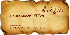 Lautenbach Örs névjegykártya